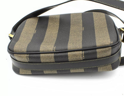 Vintage Fendi Zucca Stripe Canvas Crossbody Bag