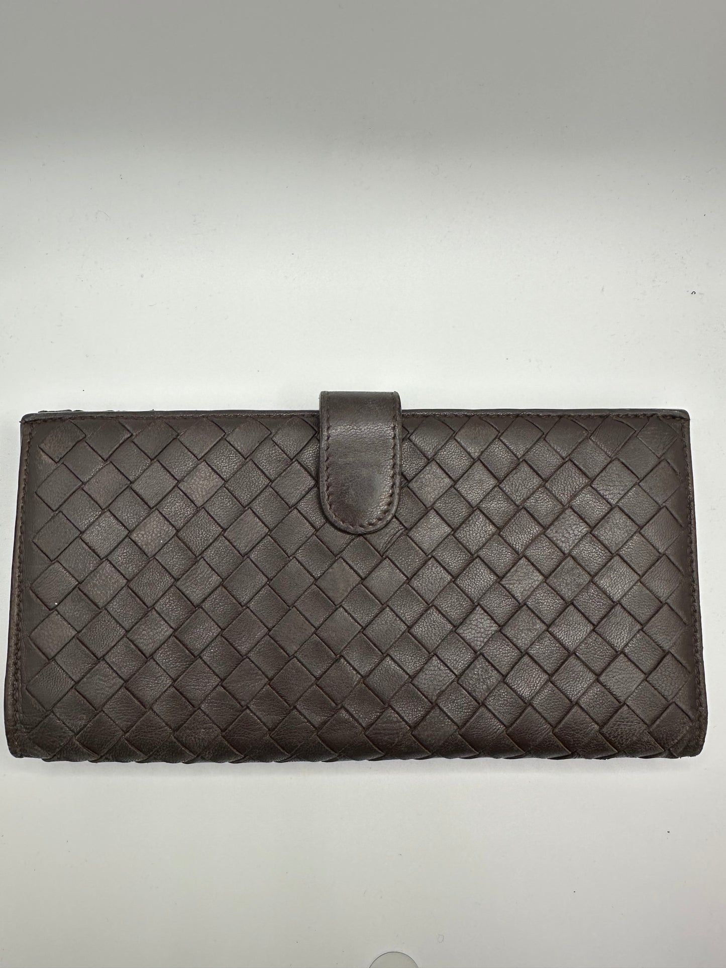 2007 Bottega Veneta Intrecciato Weave Long Wallet Brown