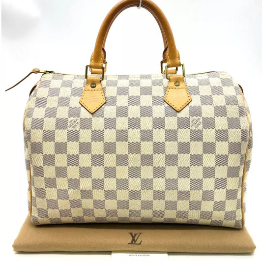 2007 Louis Vuitton Speedy 25 in Damier Azur Canvas with Vachetta Leather Trim