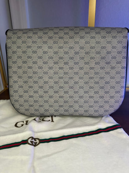 Vintage Gucci Micro GG Coated Canvas Crossbody Bag with Gold-Tone Hardware